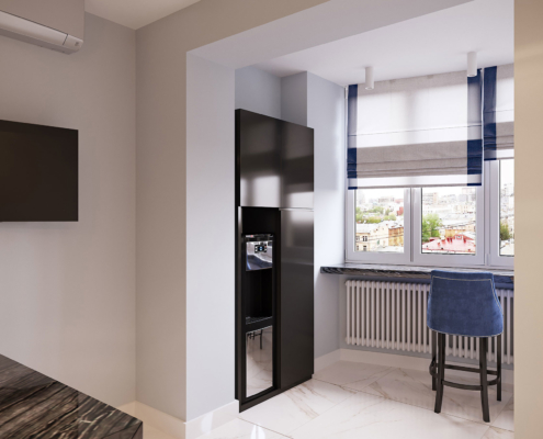 Visualization of an apartment in Mytishchi. Kitchen view 04