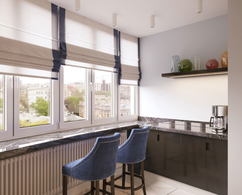 Visualization of an apartment in Mytishchi. Kitchen view 05